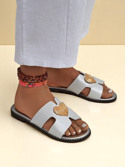 Royalfashion Női lapos talpú Heart Chic papucs