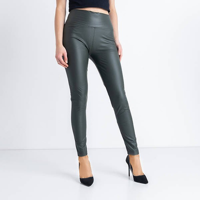 Sötétzöld magas derekú leggings - Ruházat