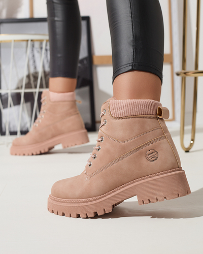 Sötét rózsaszín női szigetelt trapper csizma Teruna - Lábbeli