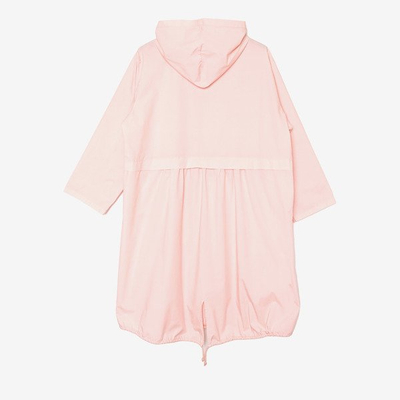 Różowa damska kurtka typu parka z kapturem - Odzież