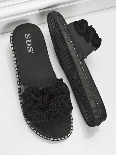 Royalfashion Női lapos talpú papucs Flora Verde