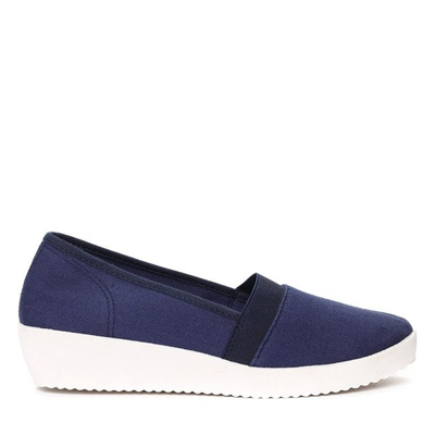 Navy blue balerinas on the ék Biella - Cipő