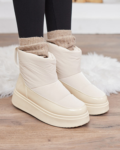 Royalfashion Beige Maderta női csúszós hócsizma