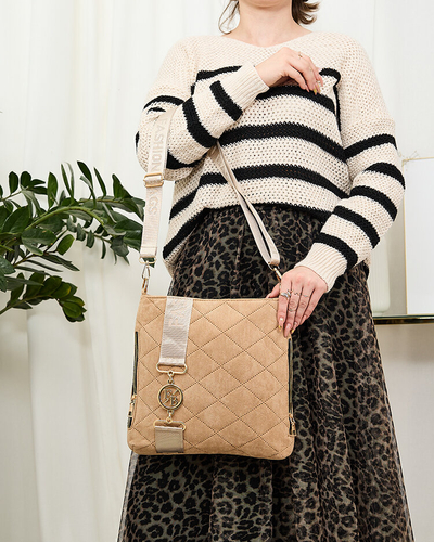 Royalfashion Barna steppelt öko-szarvasbőr női kézitáska