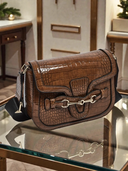 Aurora Sötétbarna Bőr Elegáns Női Táska