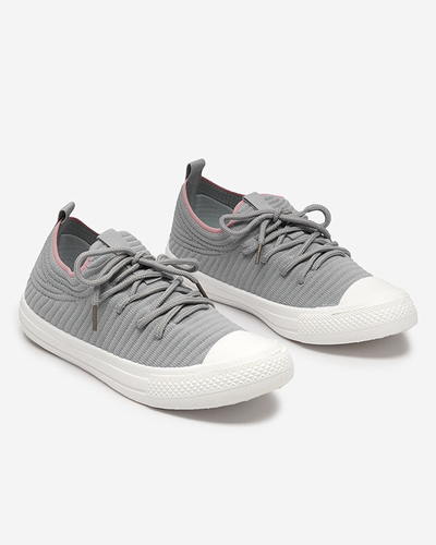 OUTLET Szürke női bordás tornacipő Manfer- Footwear