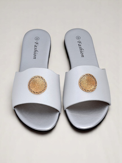 Royalfashion Női lapos talpú papucs Golden Slip