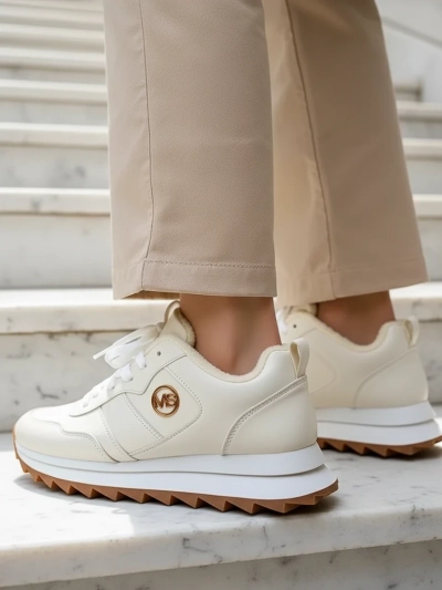 Royalfashion Alba Bélelt Női Sneakerek Fehér Ökológiai Bőr Platformon