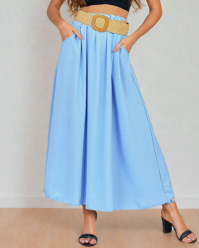 Royalfashion Női midi szoknya övvel