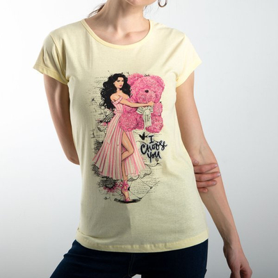 Żółta koszulka z krótkim rękawem - Bluzki