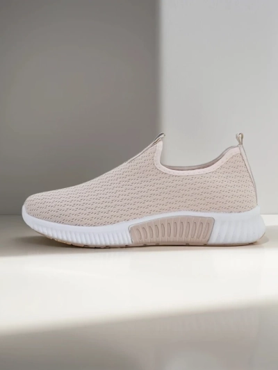 Eulalia Slip-On bézs női sneakerek lapos sarkú szövet nyári tavaszi