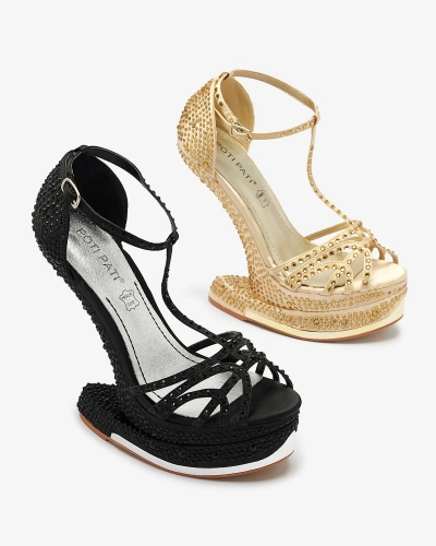 Fekete női cipő cirkóval Nekko- Footwear