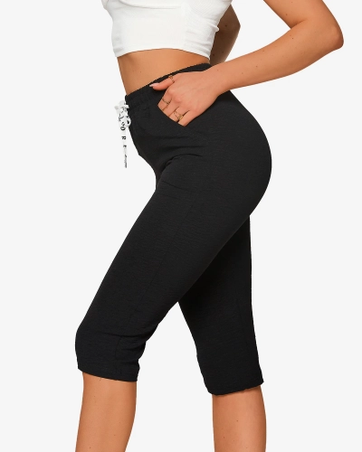 Női fekete szövetnadrág 3/4- Ruházat