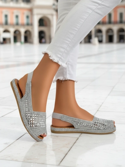 Royalfashion Női Belle Sparkle cirkónia köves espadrilles szandál