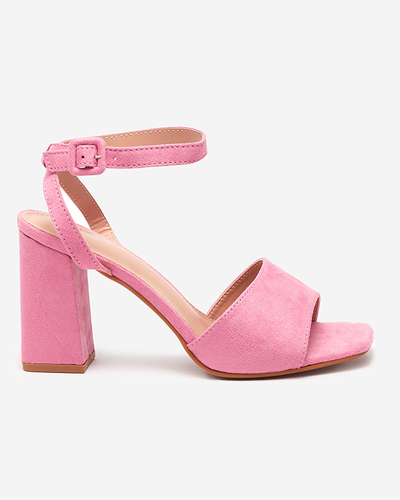 Rózsaszín női öko velúr szandál oszlopon Herra - Footwear