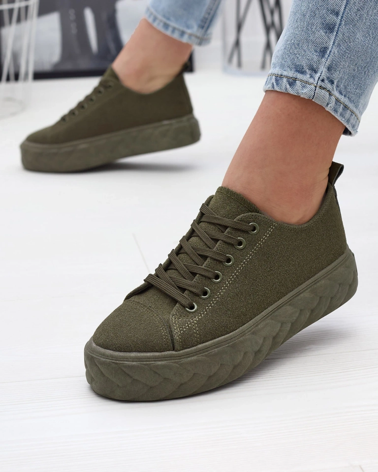 Sötétzöld női platform tornacipő Sedix - Lábbeli