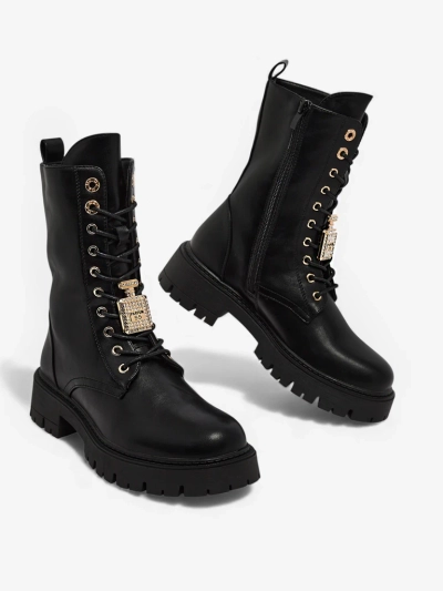 Venit női öko bőr fűzős bokacsizma