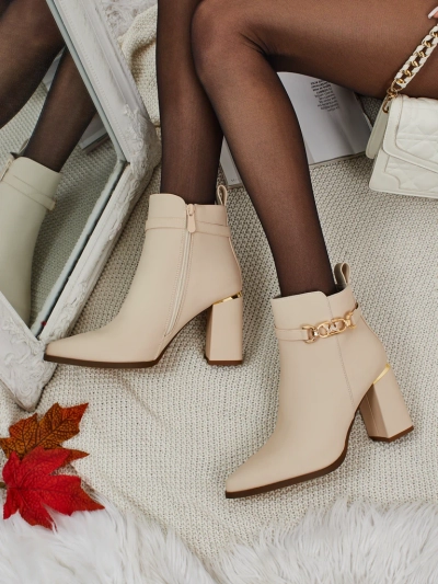 Ostirena női öko velúr vastag sarkú bokacsizma