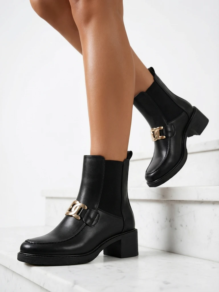 Royalfashion Női bokacsizma alacsony sarkú Ewios