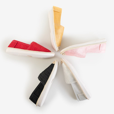 OUTLET Női fekete espadrillek fényes szálakkal Hagenti - Footwear