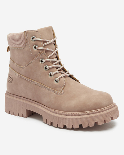 Sötét rózsaszín női szigetelt trapper csizma Teruna - Lábbeli