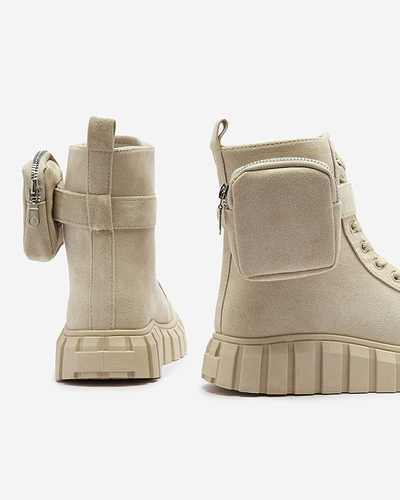 Női csizma tasakos bézs színben Sauups- Footwear