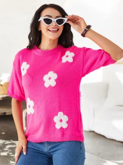 Royalfashion Női virágos pulóver