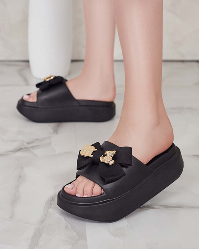 Royalfashion Női gumi flip-flop díszes masnival Apis