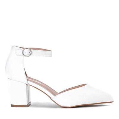 Białe czółenka na słupku Rimini - Obuwie