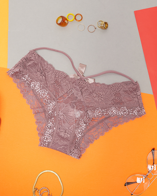 Női barna és lila csipkebugyi - Fehérnemű