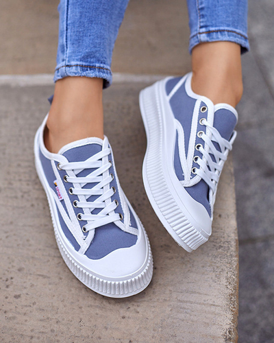 OUTLET Kék és szürke női tornacipő Scola-Shoes