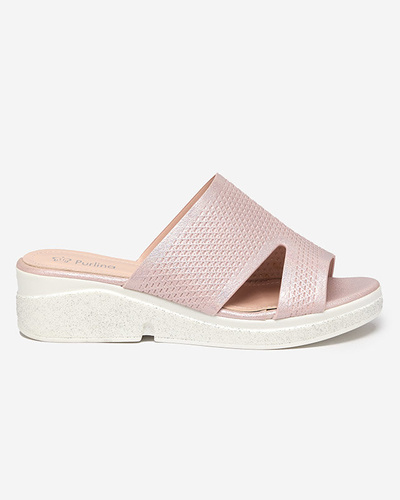 OUTLET Pink Heiri fényes női papucs. Cipő