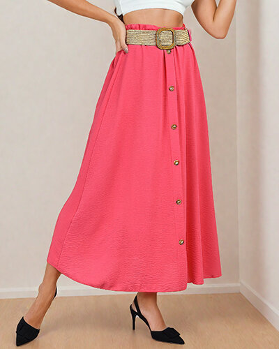 Royalfashion Női midi szoknya övvel