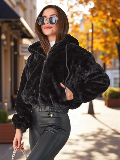 Royalfashion Női kabát műszőrméből készült