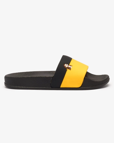 Royalfashion Sárga és fekete női gumitalpú flip-flop Lierigs