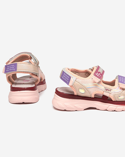 Rózsaszín gyerekszandál színes betétekkel Meniko - Shoes