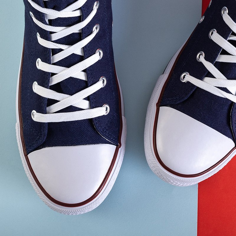 Sötétkék férfi magas sarkú cipő Huliwer - Lábbeli