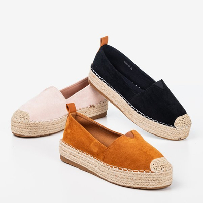 Jasnoróżowe espadryle na platformie Umox - Obuwie