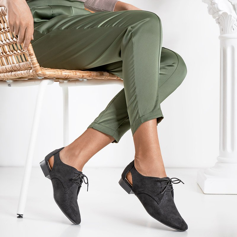 Fekete női cipő Fairy kivágással - cipő