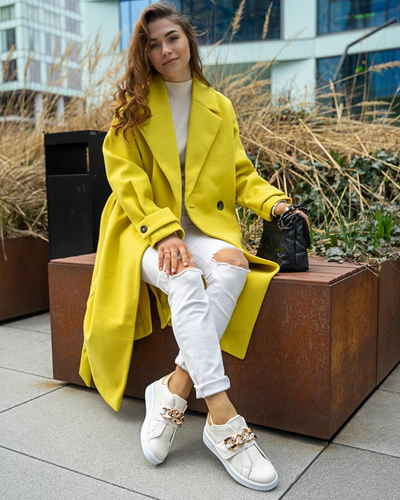 Krémszínű női bebújós sportcipő Derera - Lábbeli