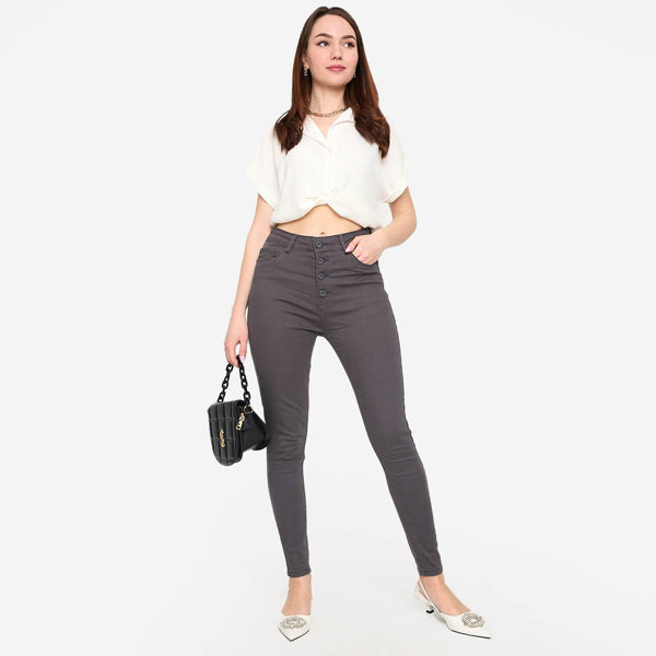 Sötétszürke női skinny farmer - Ruházat