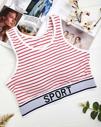Royalfashion női csíkos sportmelltartó