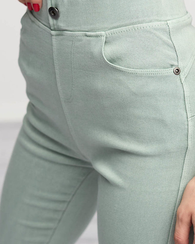 Női zöld treggings- Ruházat