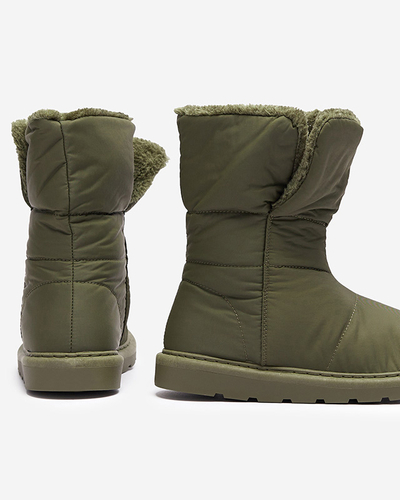 Sötétzöld női csizma a'la hócsizma Kalioli- Footwear