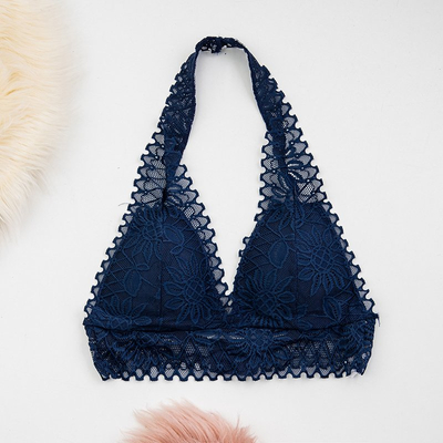 Sötétkék csipke bralette melltartó - Fehérnemű