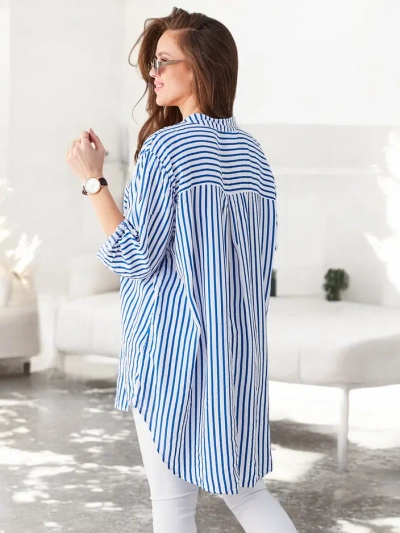 Royalfashion Női hosszú csíkos viszkóz ing