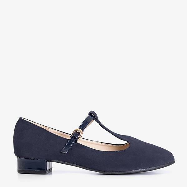 OUTLET Női sötétkék balerinák Virágok - Cipők