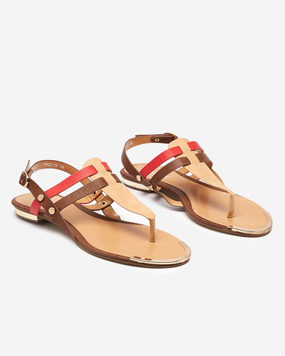 OUTLET Barna és rózsaszín női szandál, Sofav-Shoes