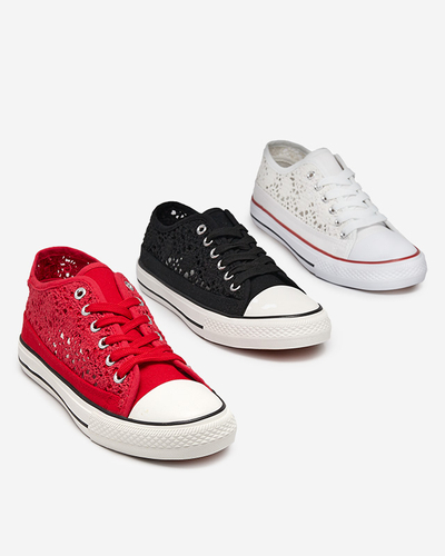 Fekete női áttört Tareni tornacipő - Lábbeli