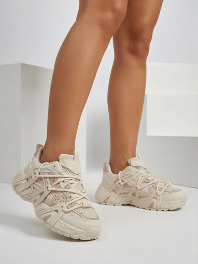 Aurora Bézs Szintetikus Női Sport Sneakerek Nyárra